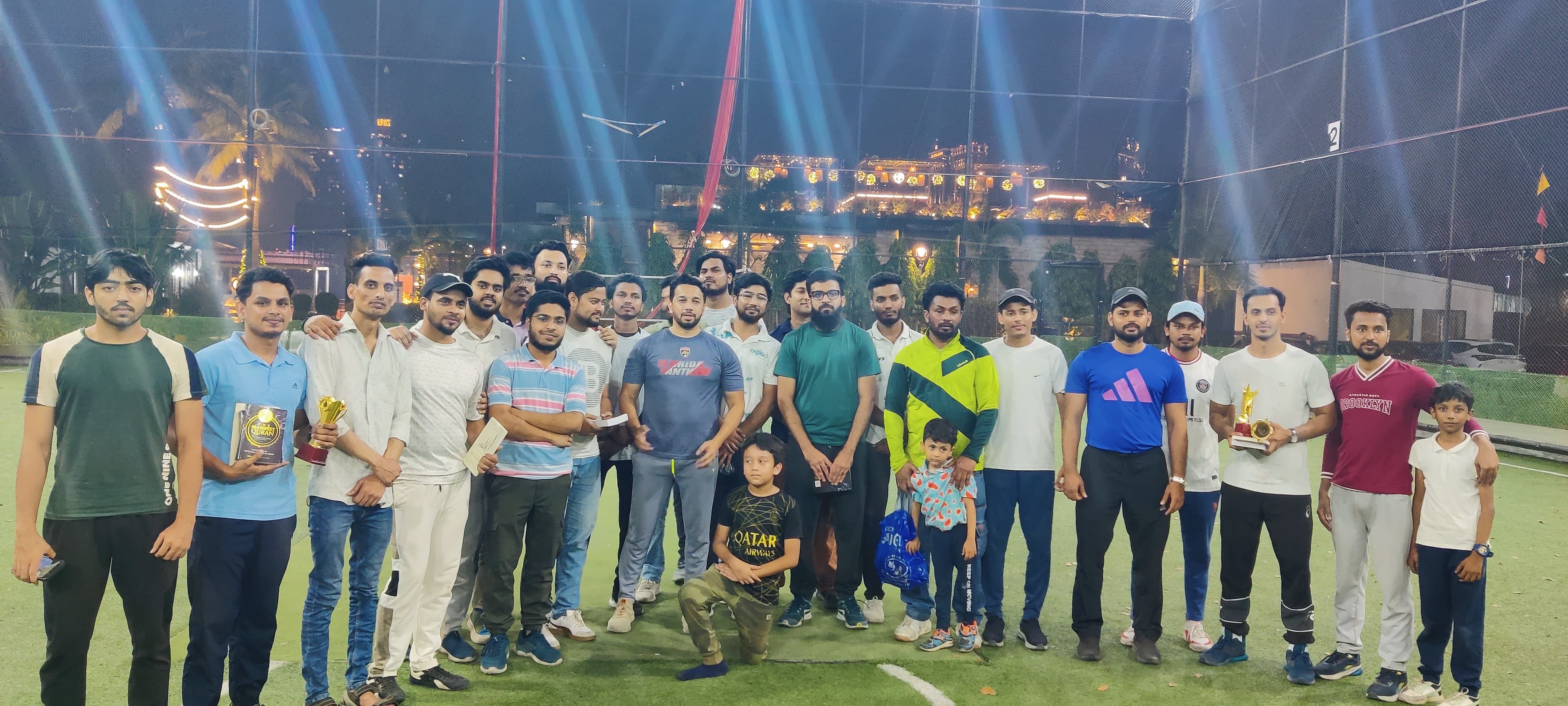 Syed Najam with young community members at a sports gathering in India